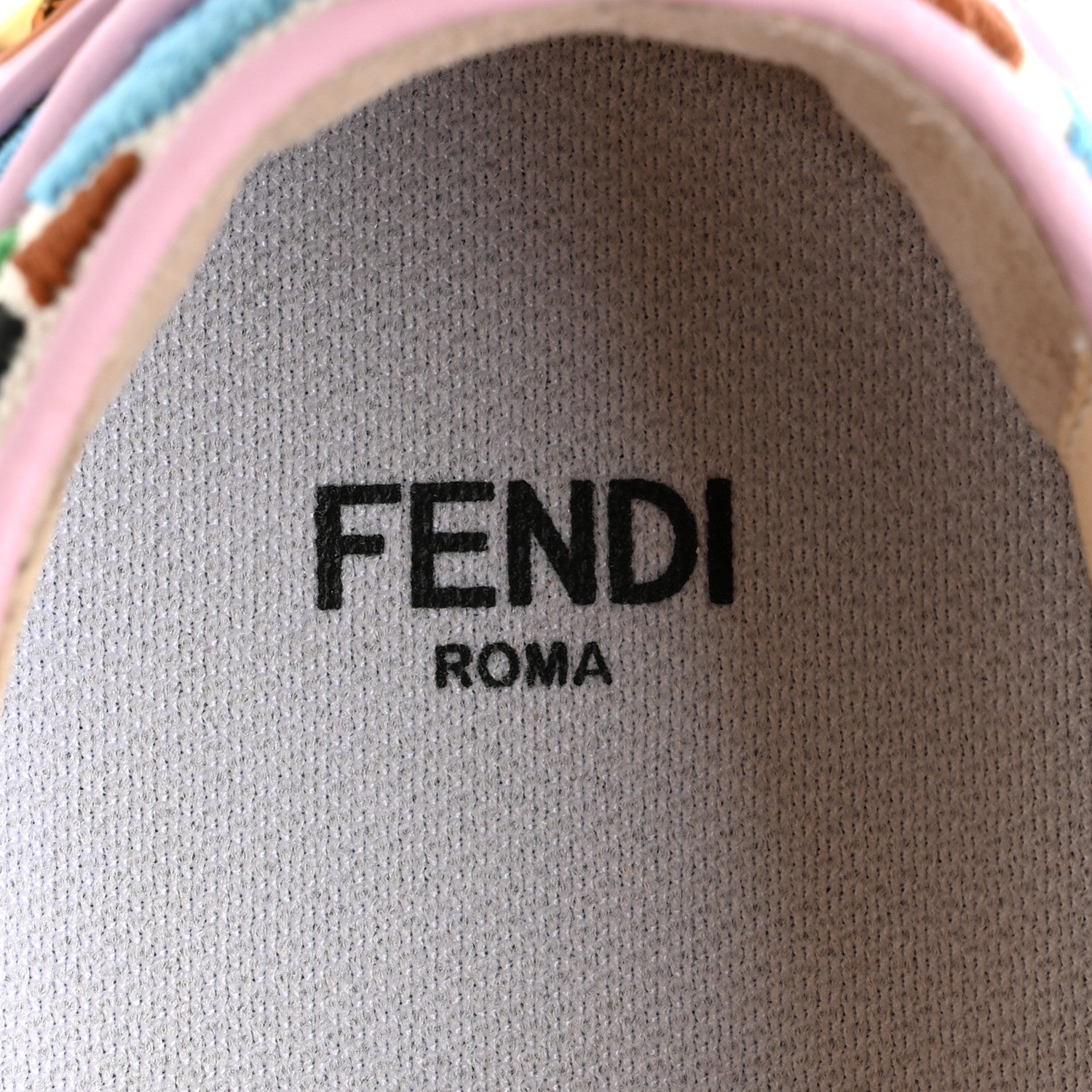 Fendi X SARA COLEMAN Canvas FF Vertigo Embroidered Womens Rise Slip On Sneakers 36.5 Grezzo Multicolor 7 of 11
