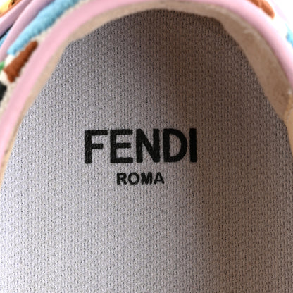 Fendi X SARA COLEMAN Canvas FF Vertigo Embroidered Womens Rise Slip On Sneakers 36.5 Grezzo Multicolor 7 of 11