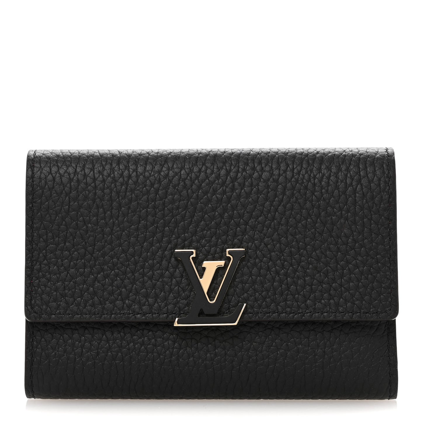 Taurillon Capucines Compact Wallet Black