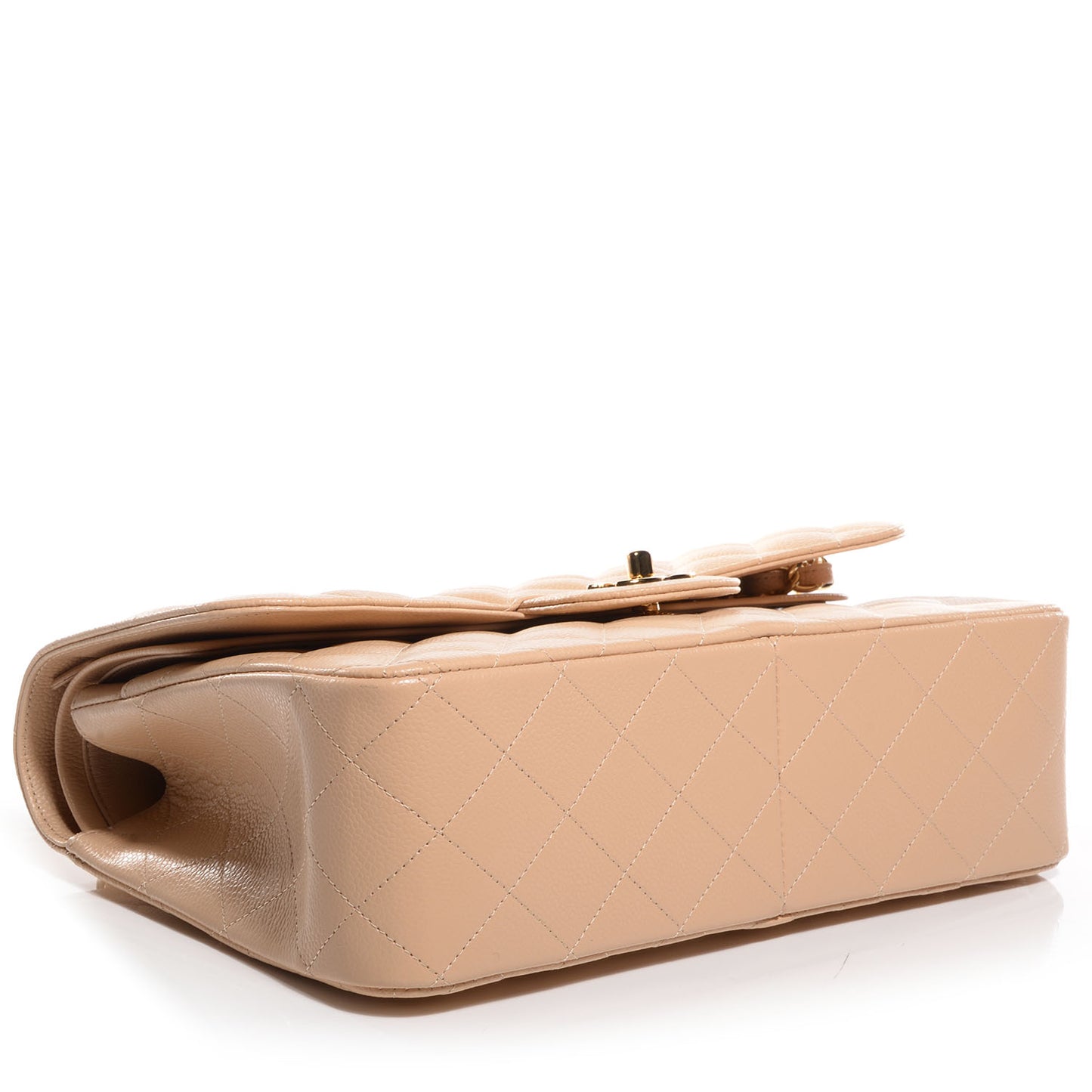 Caviar Jumbo Double Flap Beige Clair