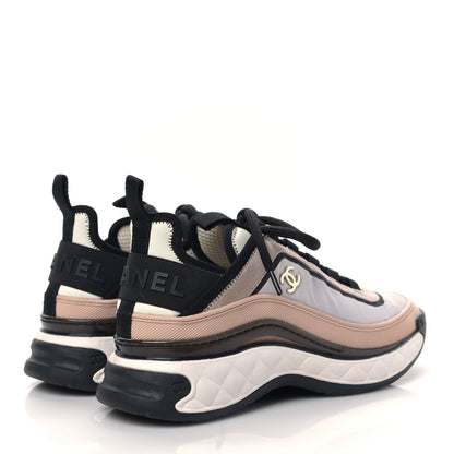 Chanel Suede Calfskin Mixed Fibers CC Sneakers 37 Pink Grey 4 of 9