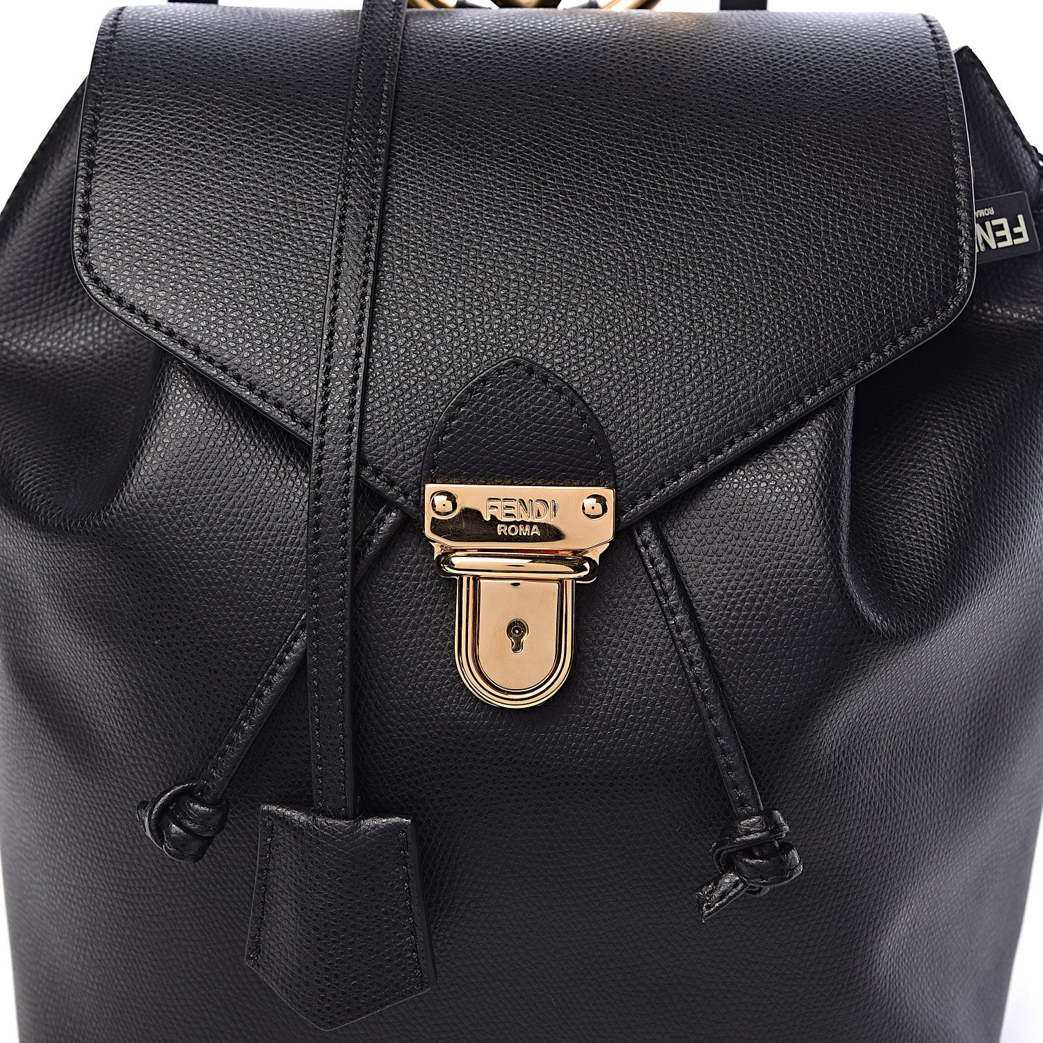 Fendi Vitello Cruise F is Fendi Drawstring Backpack Black 10 of 10