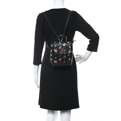 Louis Vuitton Calfskin Flower Lockme Mini Backpack Black Multicolor 3 of 8