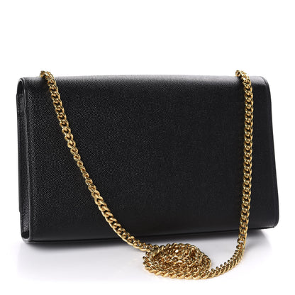 Saint Laurent Grain De Poudre Medium Classic Monogram Kate Satchel Black 3 of 11