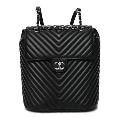 Chanel Calfskin Chevron Quilted Large Urban Spirit Backpack Black 1 of 10