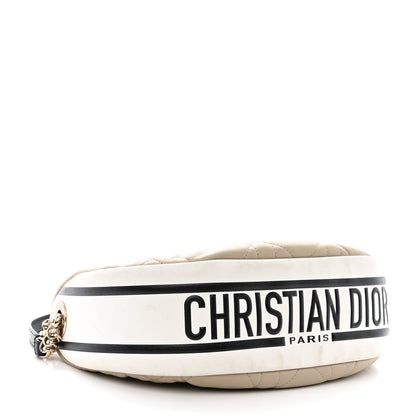 Christian Dior Lambskin Cannage Medium Dior Vibe Hobo Bag Beige 4 of 12