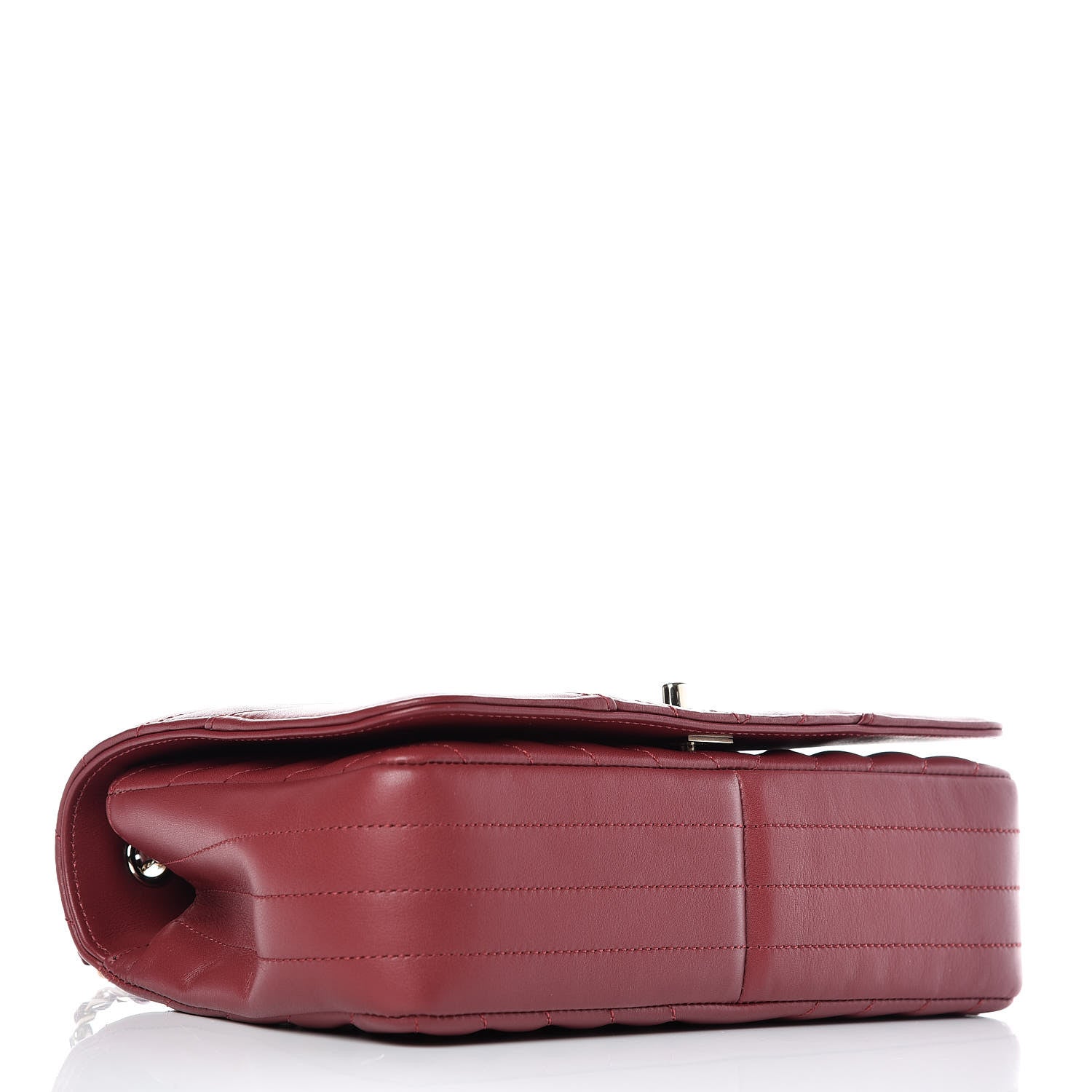 Chanel Calfskin Chevron Quilted Statement Flap Red 4 of 10