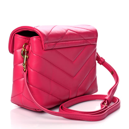 Saint Laurent Calfskin Y Quilted Monogram Toy Loulou Crossbody Bag Freesia 3 of 9