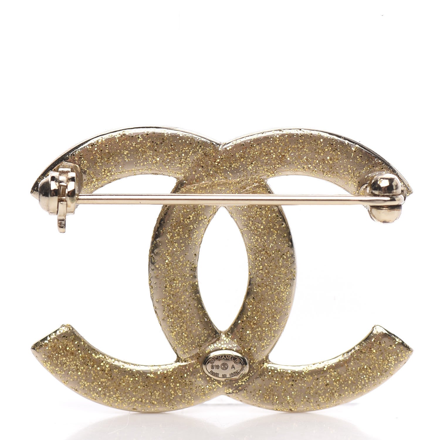 Chanel Crystal CC Brooch Light Gold 3 of 5