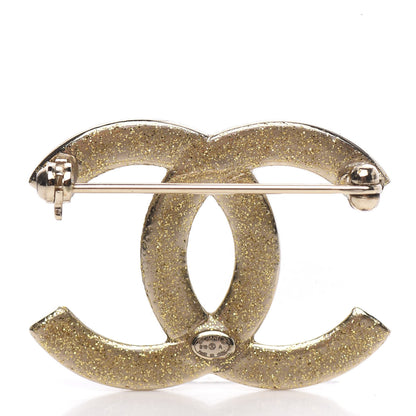 Chanel Crystal CC Brooch Light Gold 3 of 5