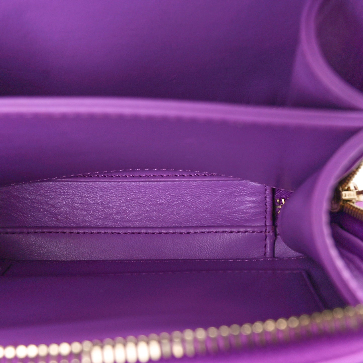 Tweed Quilted Small CC Filigree Vanity Case Purple Multicolor