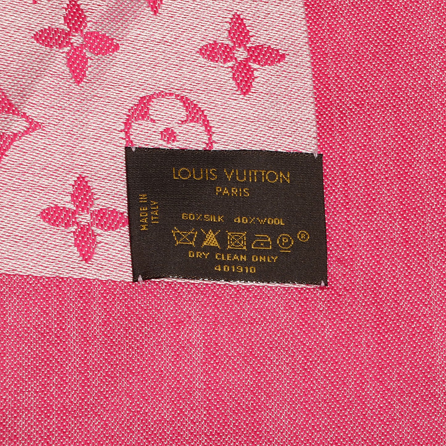 Wool Silk Monogram Denim Shawl Pivoine