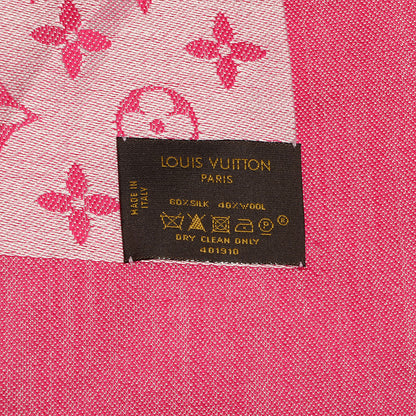 Louis Vuitton Wool Silk Monogram Denim Shawl Pivoine 5 of 5