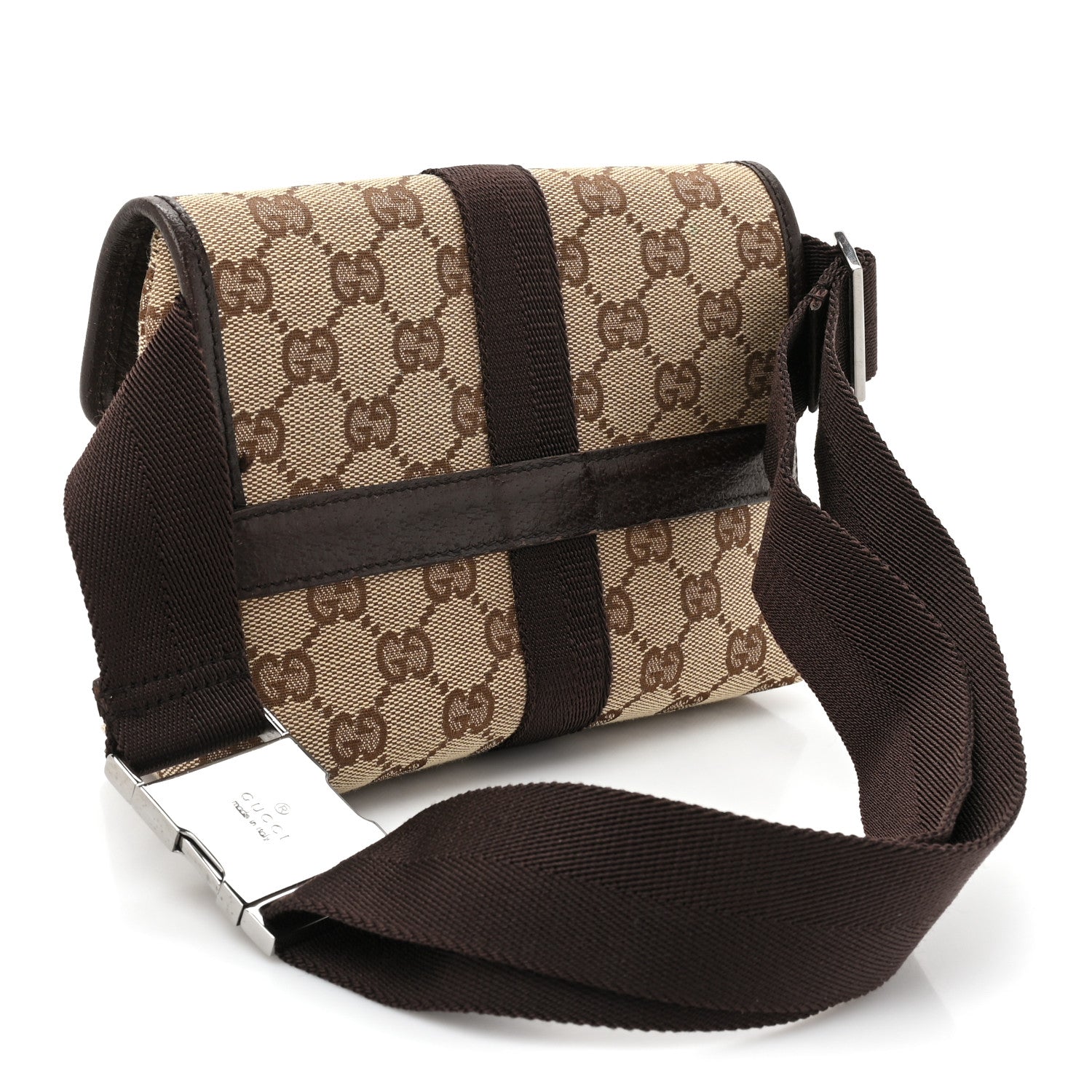 Gucci Monogram Waist Pouch Bag Dark Brown 3 of 10