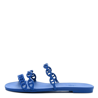 Hermes Rubber Chaine d'Ancre Rivage Sandals 37 Bleu Smalt 1 of 8