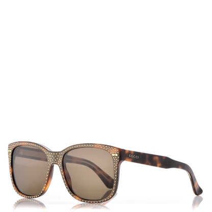 Gucci Rhinestone Acetate Square Sunglasses 3871/S Tortoise 1 of 8