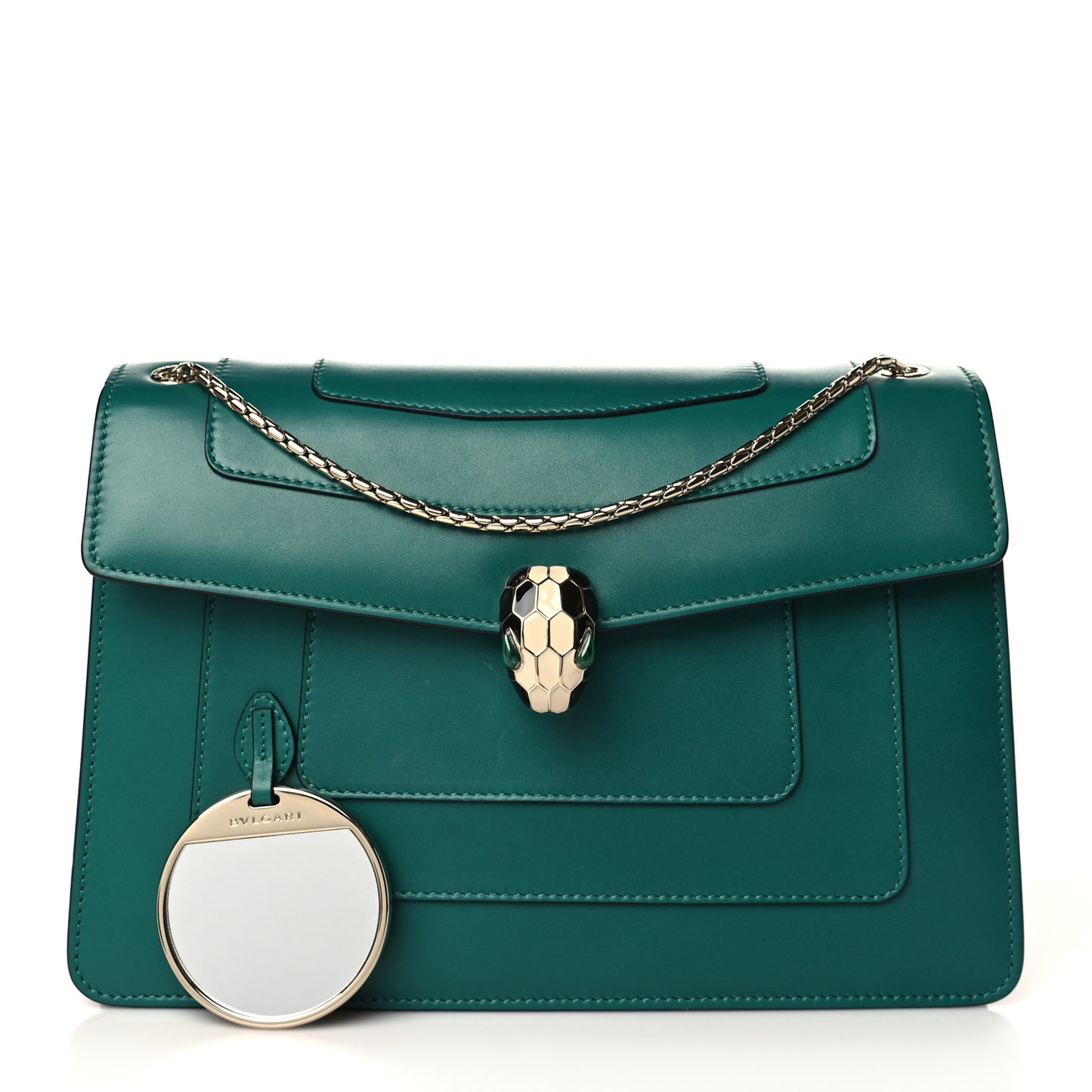 Calfskin Serpenti Forever Shoulder Bag Emerald Green