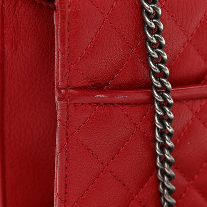 Chanel Goatskin Quilted Small CC University Top Handle Flap Red 12 of 13