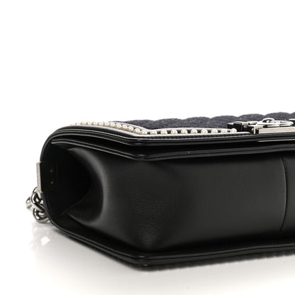 Chanel Calfskin Pearl Tweed Medium Boy Flap Black 9 of 10