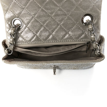 Chanel Iridescent Calfskin Studded Mini Flap Silver 5 of 12
