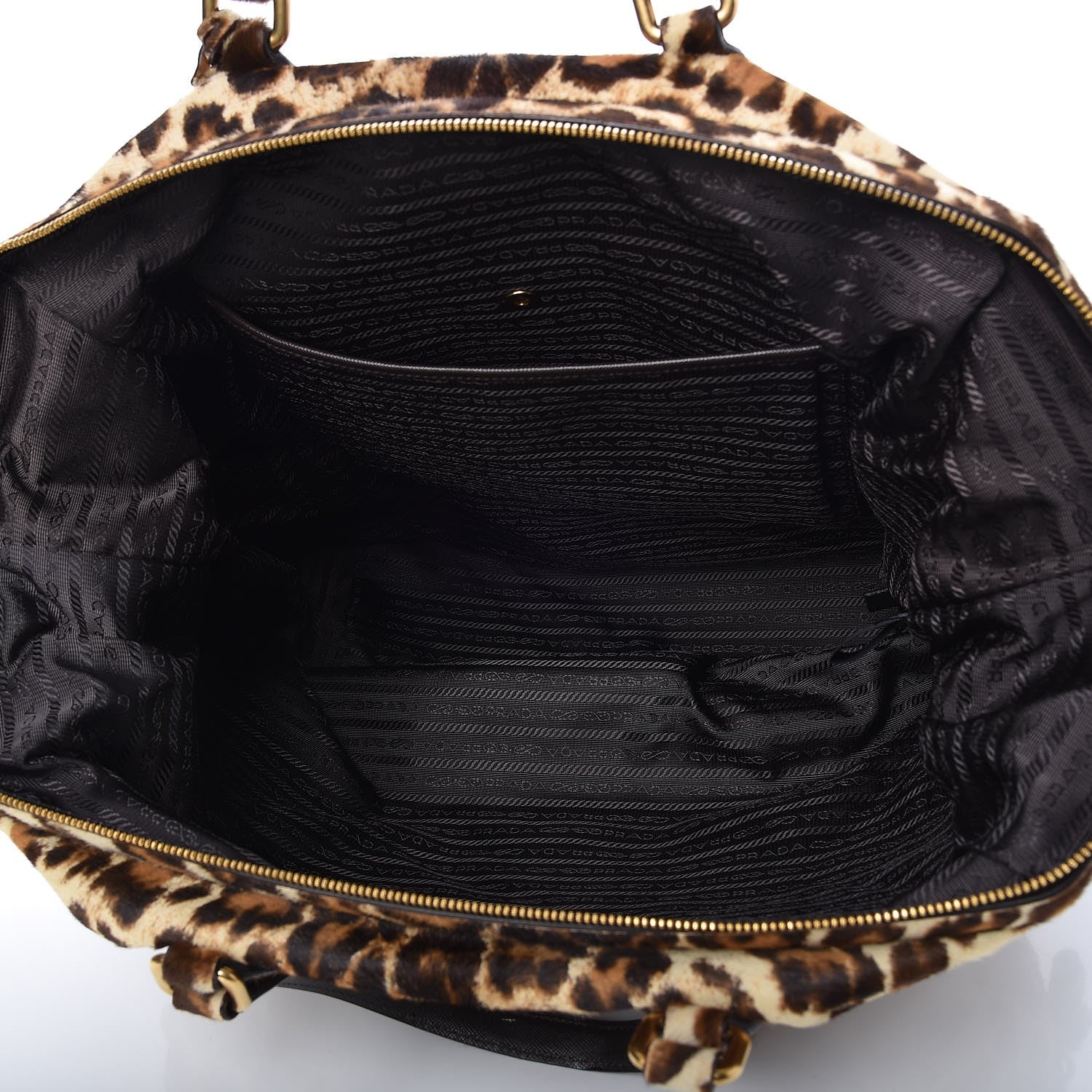 Prada Calf Hair Leopard Print Travel Tote 5 of 10
