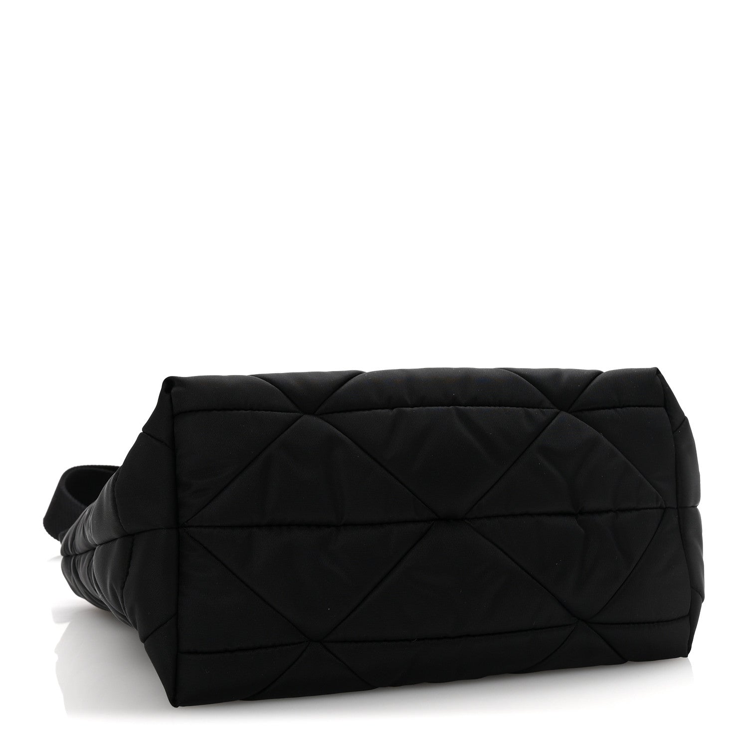 Prada Re-Nylon Nappa Triangle Quilted Padded Double Handled Zip Pocket Tote Black 4 of 9