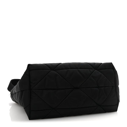 Prada Re-Nylon Nappa Triangle Quilted Padded Double Handled Zip Pocket Tote Black 4 of 9