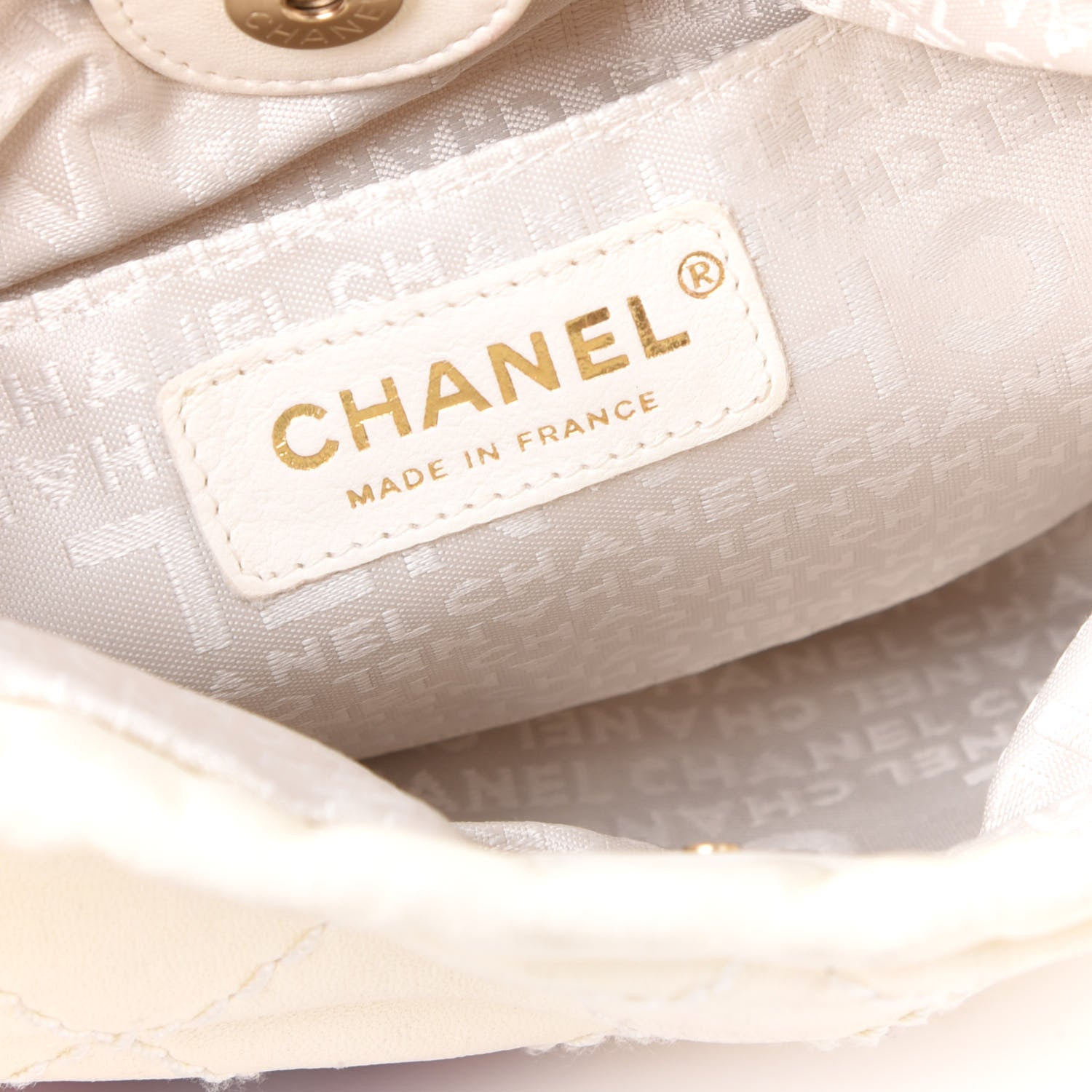 Chanel Lambskin Stitched Camellia Shoulder Bag White 7 of 9