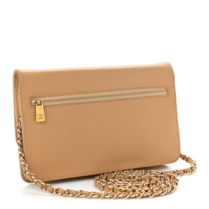 Chanel Caviar Timeless CC Wallet on Chain WOC Beige 3 of 21