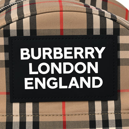 Burberry House Check Canvas Calfskin Small Nico Backpack Archive Beige 8 of 13