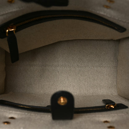 Versace Canvas Calfskin La Medusa Small Tote Bag Beige 5 of 9