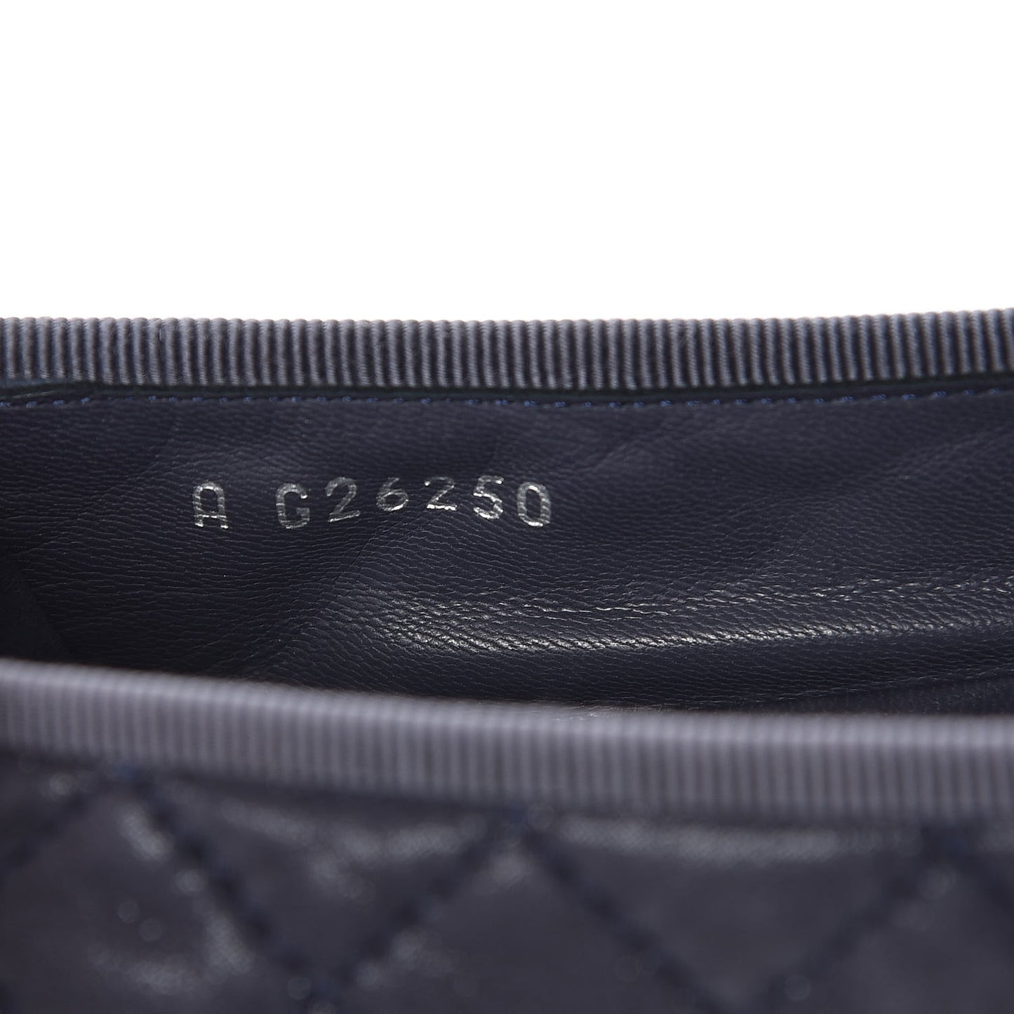 Iridescent Calfskin Quilted CC Cap Toe Ballerina Flats 37.5 Navy Tan