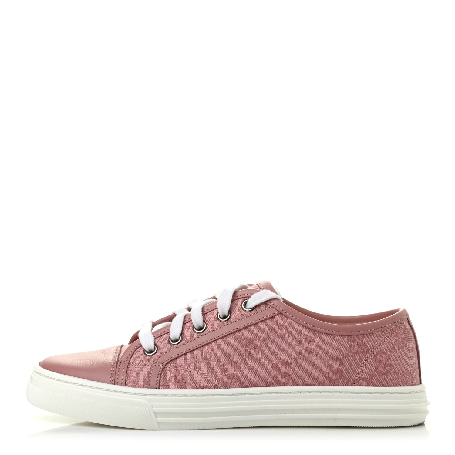 Gucci GG Monogram Calfskin Womens Low Top Sneakers 37 Pink Soft Pink 1 of 7