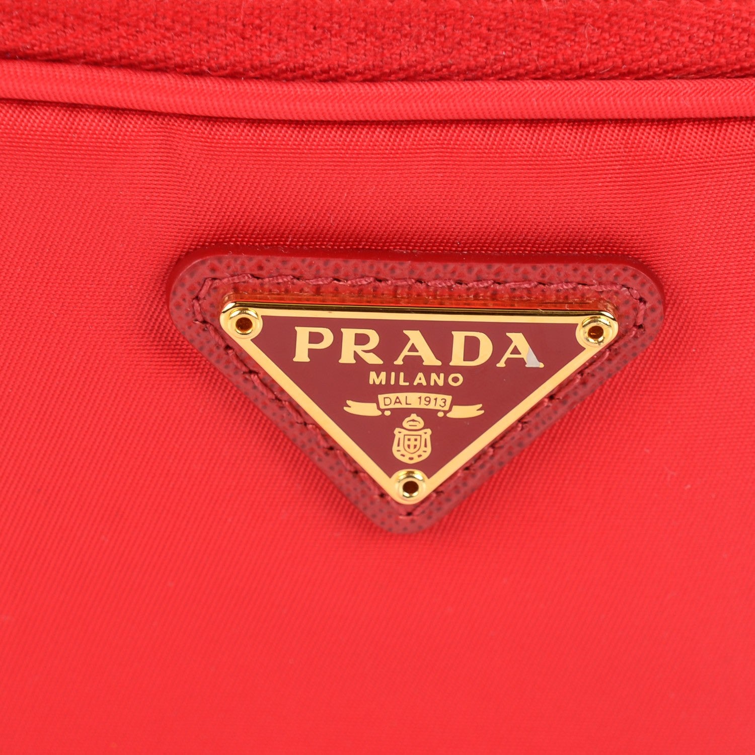 Prada Saffiano Tessuto Nylon Mini Bucket Crossbody Bag Rosso 8 of 11