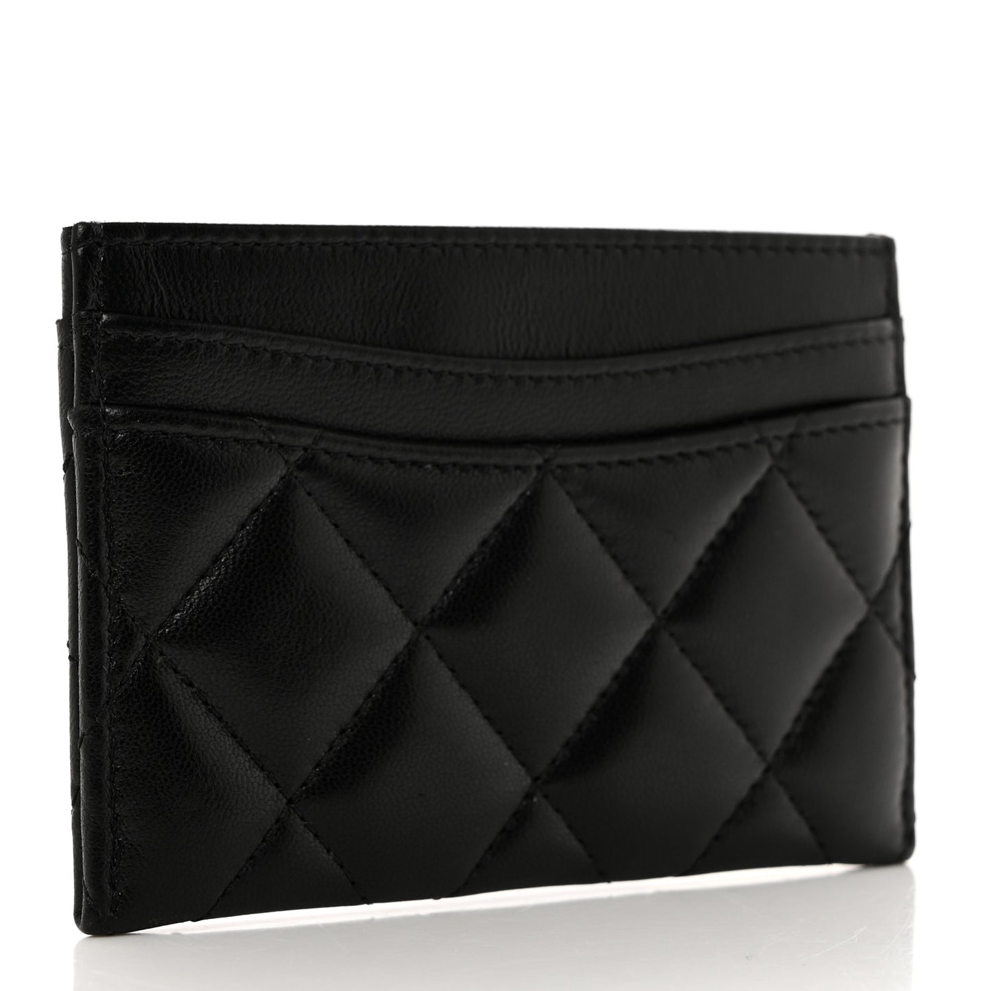 Lambskin Quilted Card Holder So Black