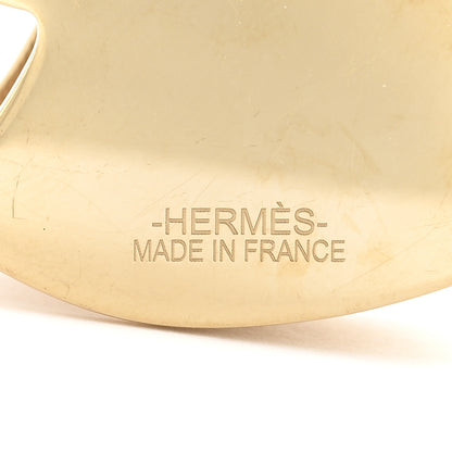 Hermes Permabrass Lacquered Zebra Scarf 90 Ring Black 3 of 3