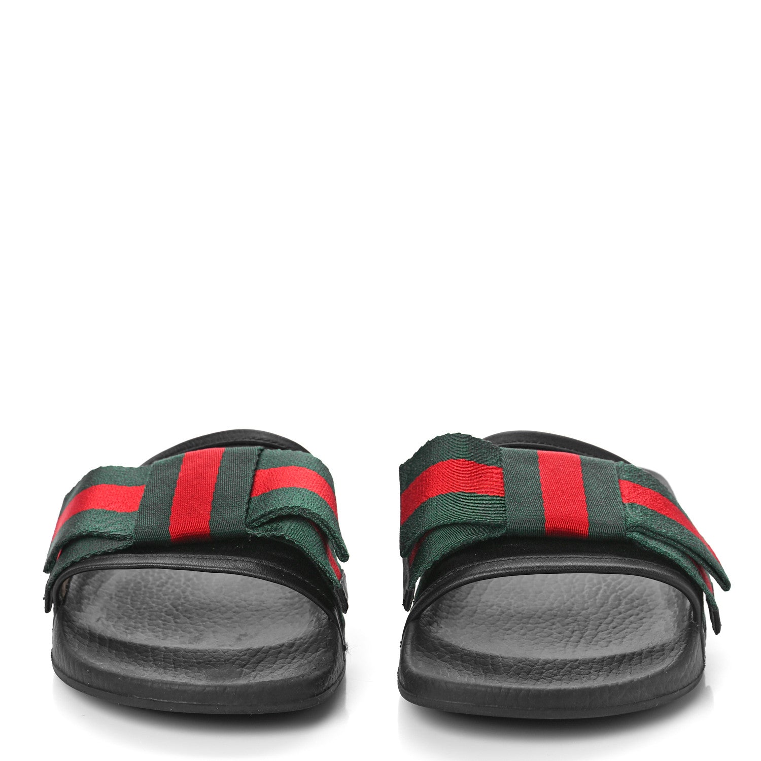 Gucci Satin Web Bow Slide Sandals 37 Black 2 of 10