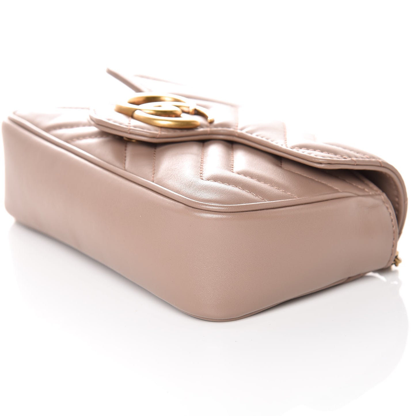 Calfskin Matelasse Super Mini GG Marmont Shoulder Bag Porcelain Rose
