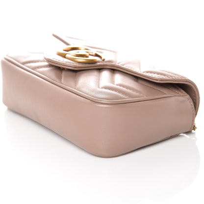 Gucci Calfskin Matelasse Super Mini GG Marmont Shoulder Bag Porcelain Rose 6 of 10