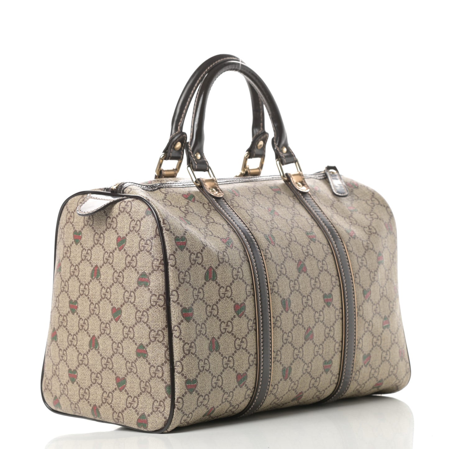 GG Plus Monogram Hearts Medium Joy Boston Dark Brown