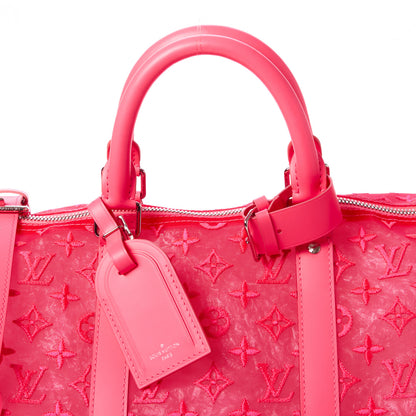 Louis Vuitton Monogram Fluo See Through Keepall Bandouliere 50 Rose 7 of 12