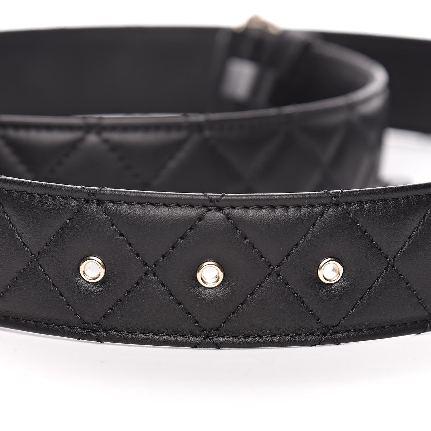 Lambskin Quilted CC Chain Belt 95 38 Black