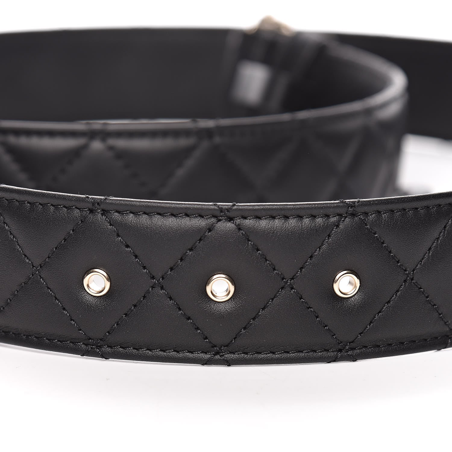 Chanel Lambskin Quilted CC Chain Belt 95 38 Black 7 of 8