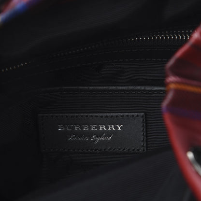 Burberry Laminated Tartan Patchwork Medium Rucksack Backpack Military Red 8 of 9