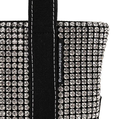 Alexander Wang Mesh Crystal Rhinestone Mini Cruiser Tote Black Silver 10 of 11