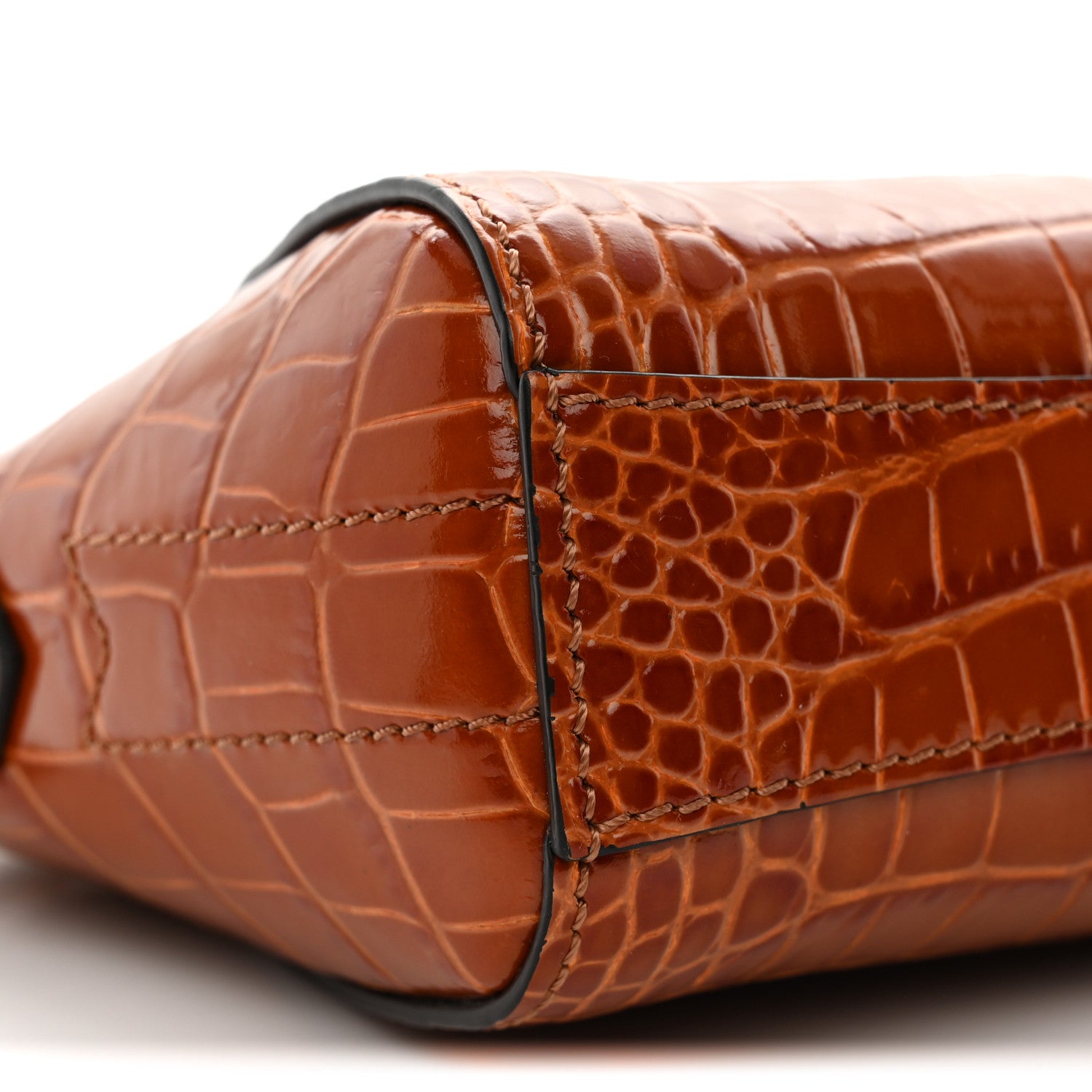 Givenchy Calfskin Crocodile Embossed Nano Antigona Tan 9 of 11