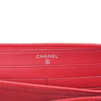 Chanel Caviar Large Timeless CC Gusset Zip Around Wallet Light Red 10 of 12