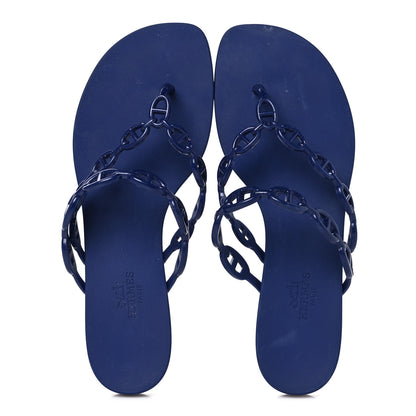 Hermes Rubber Chaine d'Ancre Island Sandals 37 Bleu Smalt 2 of 8