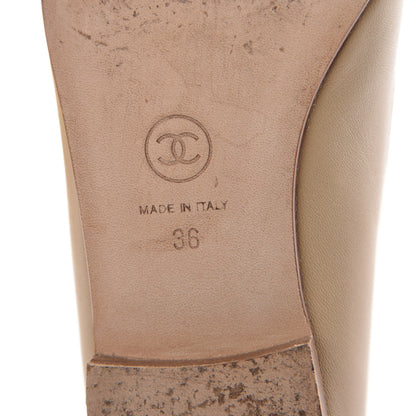 Chanel Lambskin Cap Toe CC Ballerina Flats 36 Beige 8 of 15