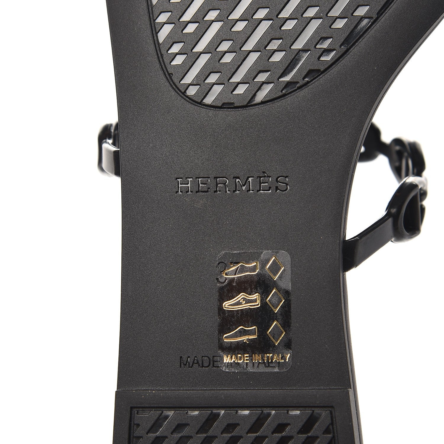 Hermes Rubber Chaine d'Ancre Rivage Sandals 37 Black 7 of 8